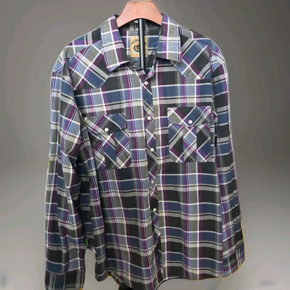 Coevals Club Shirt Mens‎ Size XXL Cowboy Pearl Snap Western Plaid Long Sleeve